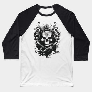 Gothic Rock Skull Baseball T-Shirt